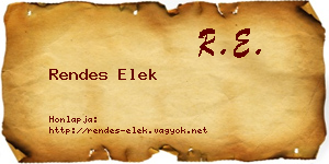 Rendes Elek névjegykártya