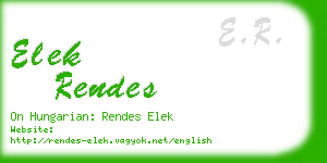 elek rendes business card